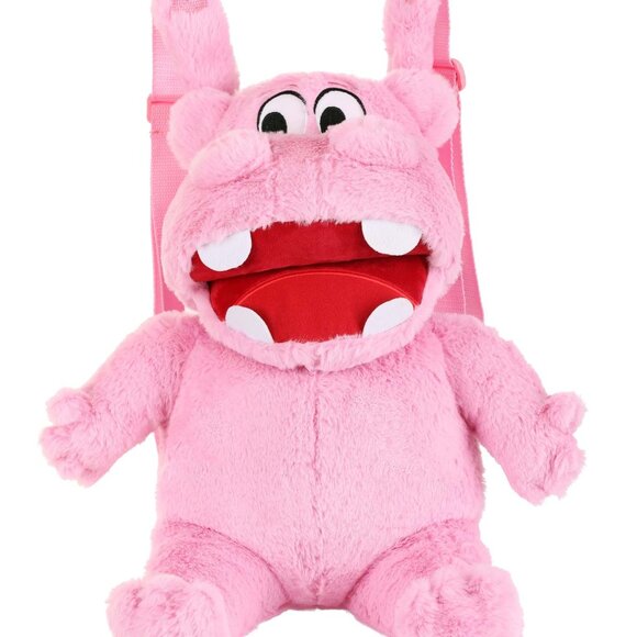 NEW Hungry Hungry Hippos Pink Plush Backpack - Picture 1 of 3